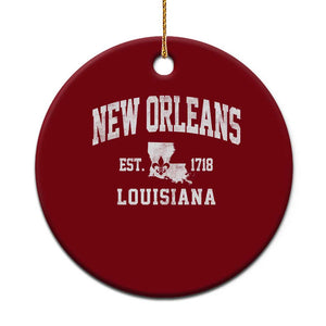 New Orleans Louisiana LA Est 1718 Ceramic Ornament TS11 1pc Red Print Your Wear