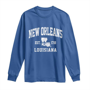 New Orleans Louisiana LA Est 1718 Long Sleeve Shirt TS11 Royal Blue Print Your Wear