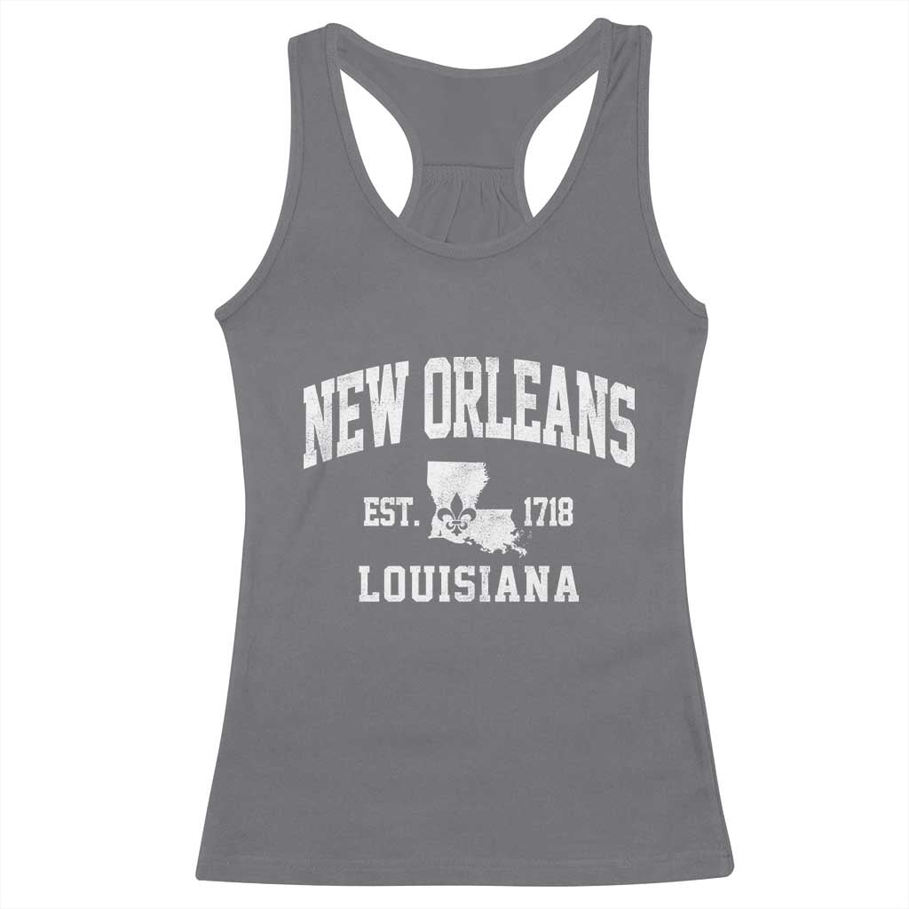 New Orleans Louisiana LA Est 1718 Racerback Tank Top TS11 Charcoal Print Your Wear