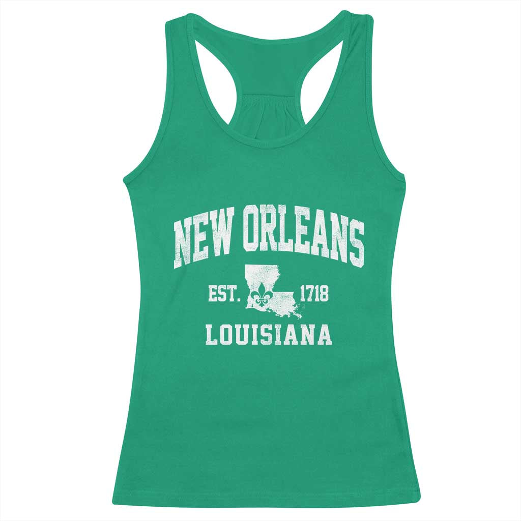 New Orleans Louisiana LA Est 1718 Racerback Tank Top TS11 Irish Green Print Your Wear