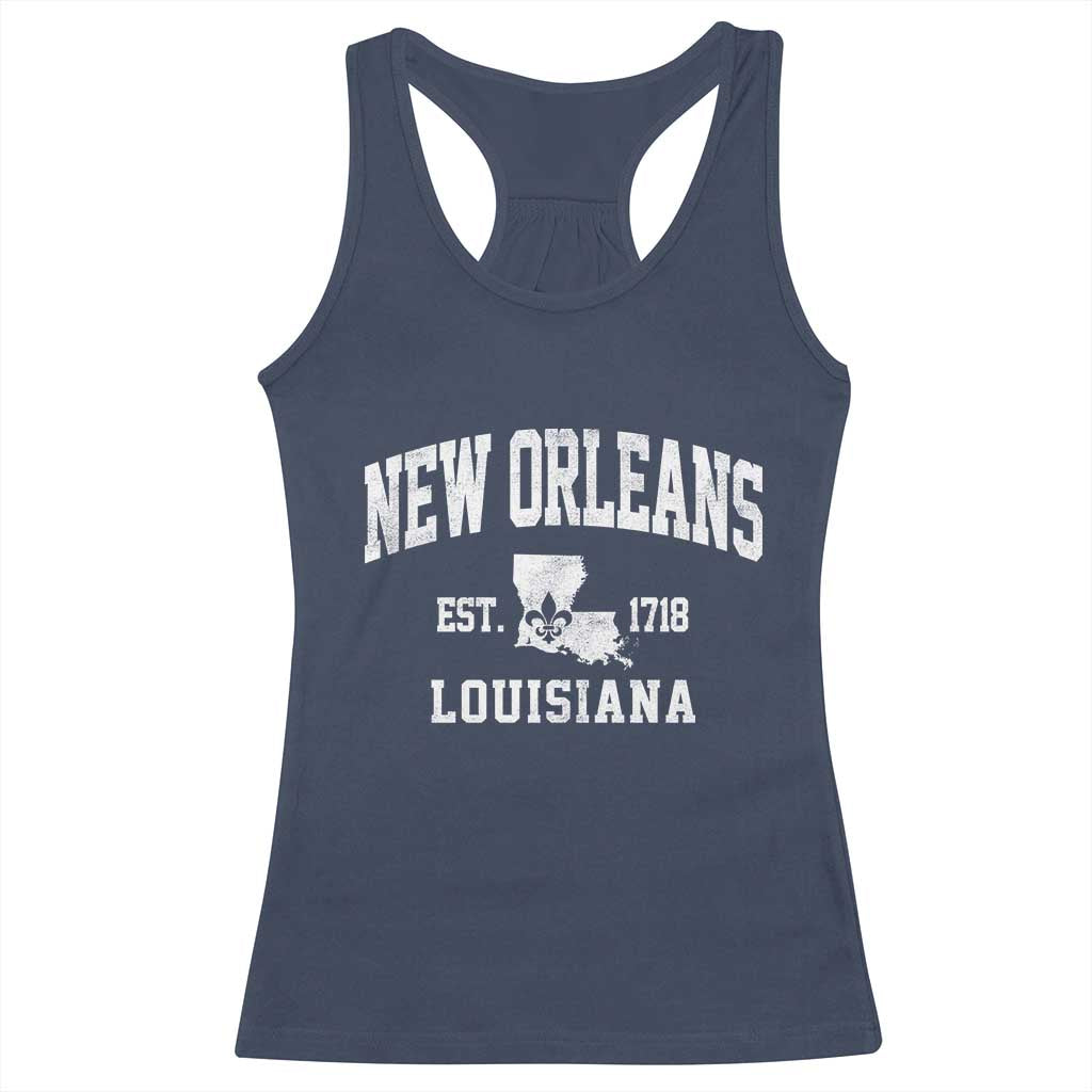 New Orleans Louisiana LA Est 1718 Racerback Tank Top TS11 Navy Print Your Wear