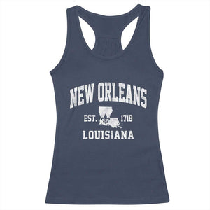 New Orleans Louisiana LA Est 1718 Racerback Tank Top TS11 Navy Print Your Wear