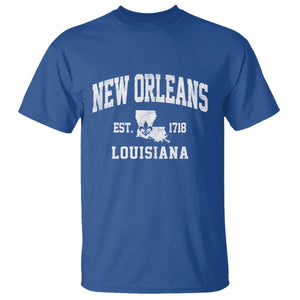 New Orleans Louisiana LA Est 1718 T Shirt TS11 Royal Blue Print Your Wear