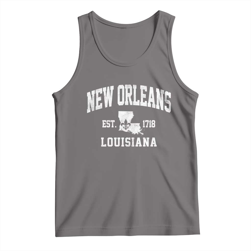 New Orleans Louisiana LA Est 1718 Tank Top TS11 Deep Heather Print Your Wear