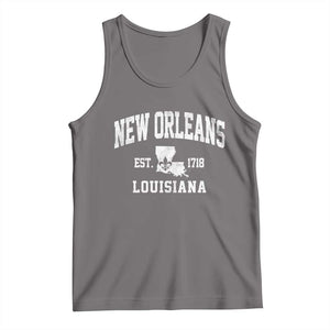 New Orleans Louisiana LA Est 1718 Tank Top TS11 Deep Heather Print Your Wear