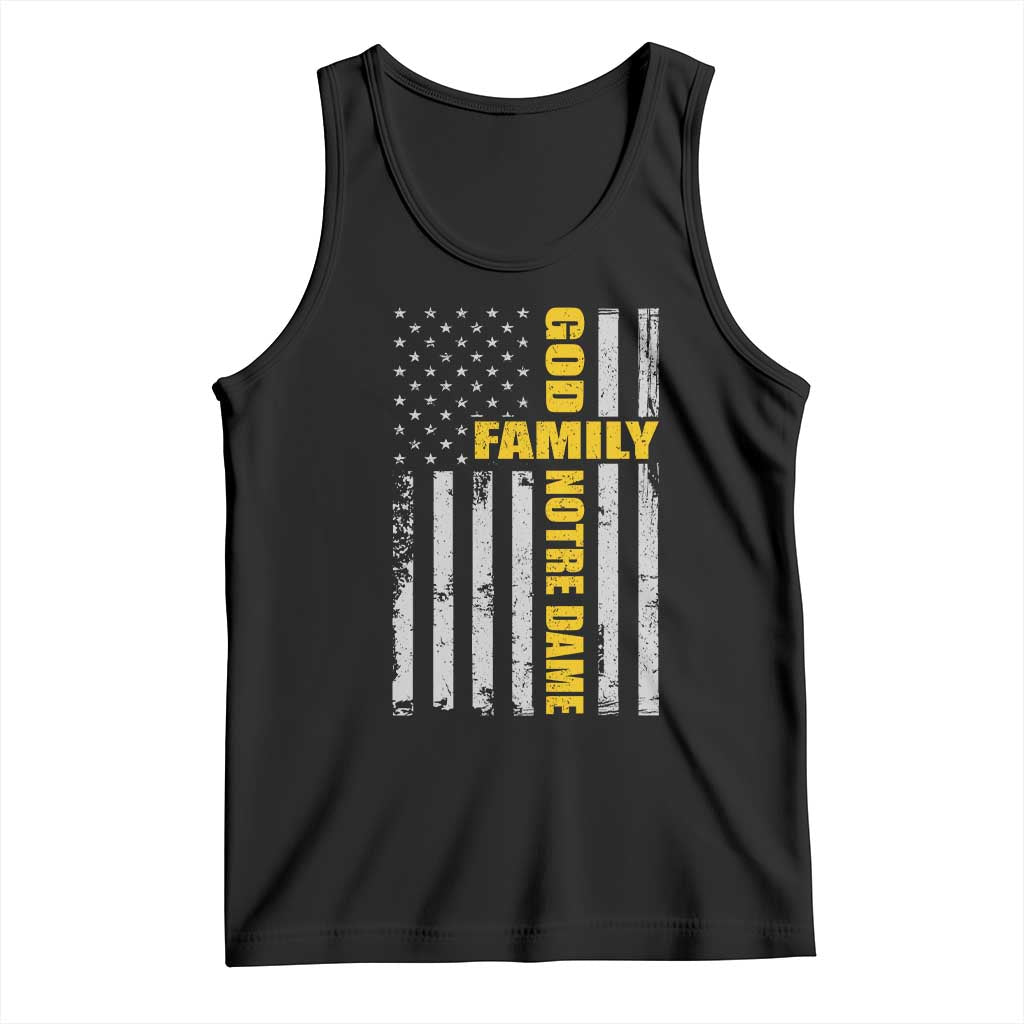 God Family Notre Dame Tank Top Irish Patriotic American Flag TS11 Black Print Your Wear