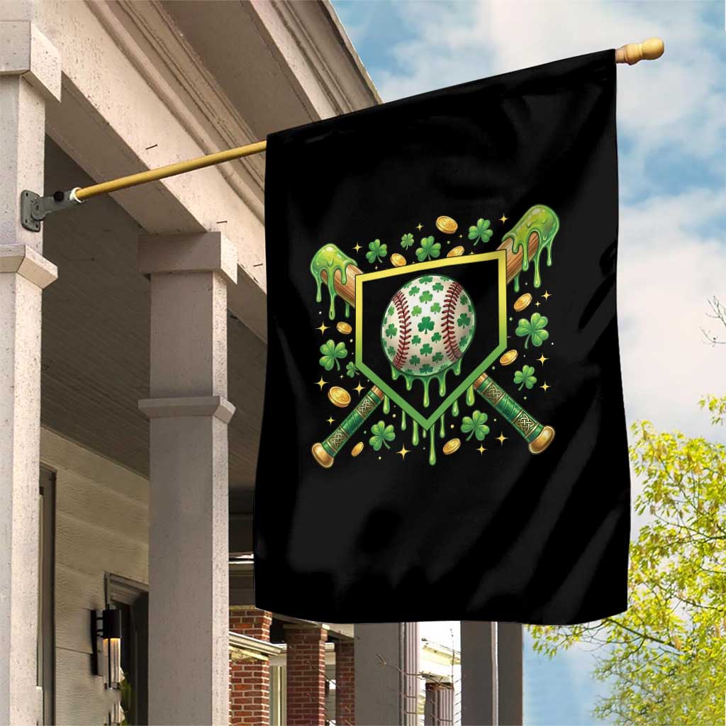 St Patricks Day Baseball Ice Cream Drip Home Plate Garden Flag TS11 Print Your Wear