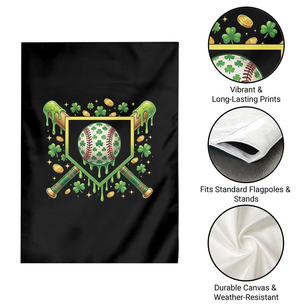 St Patricks Day Baseball Ice Cream Drip Home Plate Garden Flag TS11 Print Your Wear