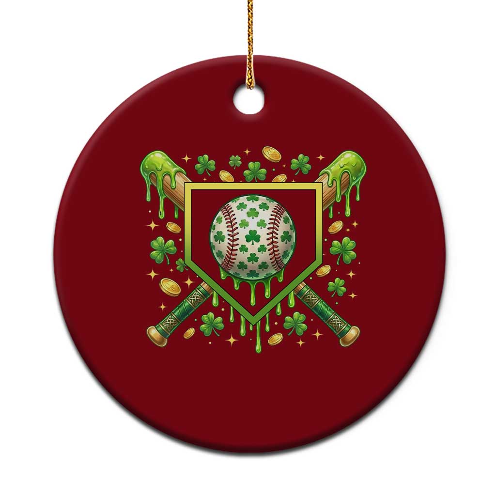 St Patricks Day Baseball Ice Cream Drip Home Plate Ceramic Ornament TS11 1pc Red Print Your Wear