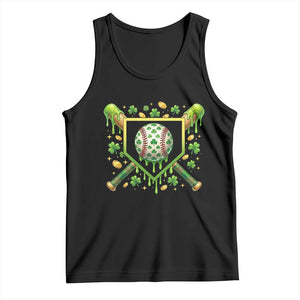 St Patricks Day Baseball Ice Cream Drip Home Plate Tank Top TS11 Black Print Your Wear