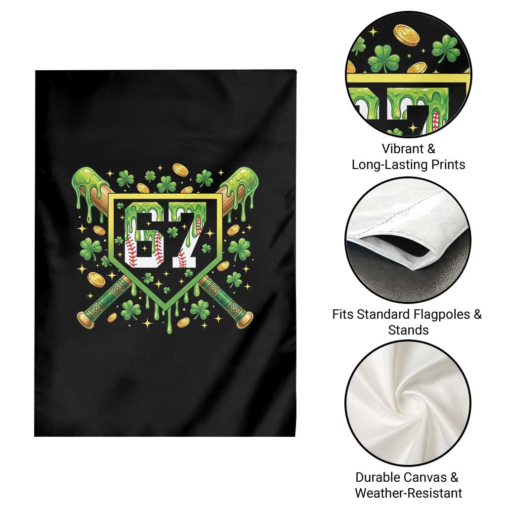 Funny St Patricks Day 67 Six Seven Baseball Ice Cream Drip Garden Flag TS11 Print Your Wear