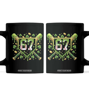 Funny St Patricks Day 67 Six Seven Baseball Ice Cream Drip Coffee Mug TS11 Black Print Your Wear