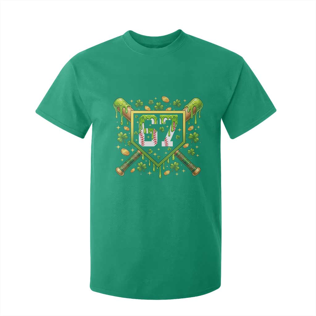 Funny St Patricks Day 67 Six Seven Baseball Ice Cream Drip T Shirt For Kid TS11 Irish Green Print Your Wear