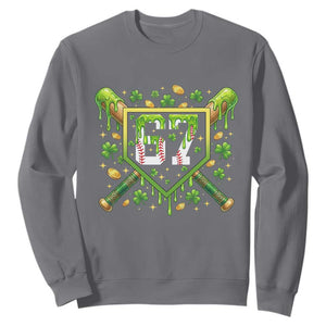 Funny St Patricks Day 67 Six Seven Baseball Ice Cream Drip Sweatshirt TS11 Charcoal Print Your Wear