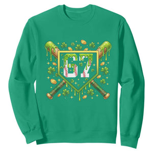 Funny St Patricks Day 67 Six Seven Baseball Ice Cream Drip Sweatshirt TS11 Irish Green Print Your Wear