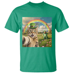 St Patricks Day Cat Selfie with Leprechaun T Shirt TS11 Irish Green Print Your Wear