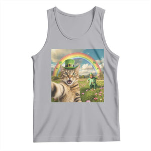St Patricks Day Cat Selfie with Leprechaun Tank Top TS11 Athletic Heather Print Your Wear