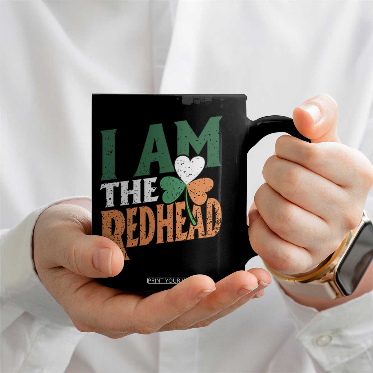 Funny Irish St Patrick's Day I Am The Redhead Coffee Mug Ireland Flag Shamrock TS11 Print Your Wear