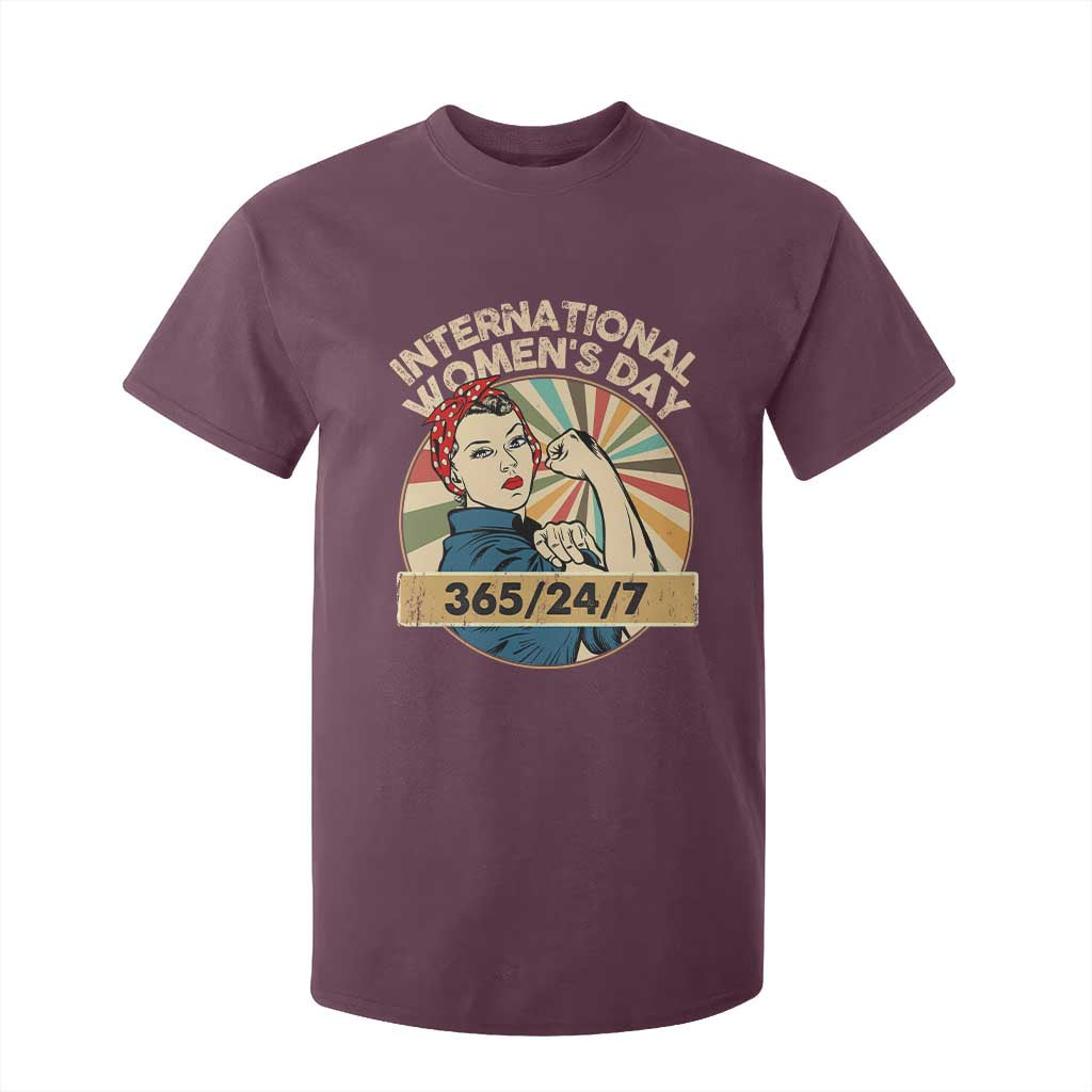 International Women's Day IWD 8 March 2025 T Shirt For Kid TS11 Maroon Print Your Wear