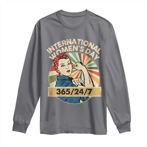 International Women's Day IWD 8 March 2025 Long Sleeve Shirt TS11 Charcoal Print Your Wear