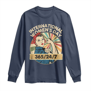 International Women's Day IWD 8 March 2025 Long Sleeve Shirt TS11 Navy Print Your Wear