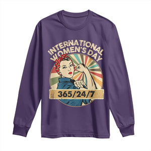 International Women's Day IWD 8 March 2025 Long Sleeve Shirt TS11 Purple Print Your Wear