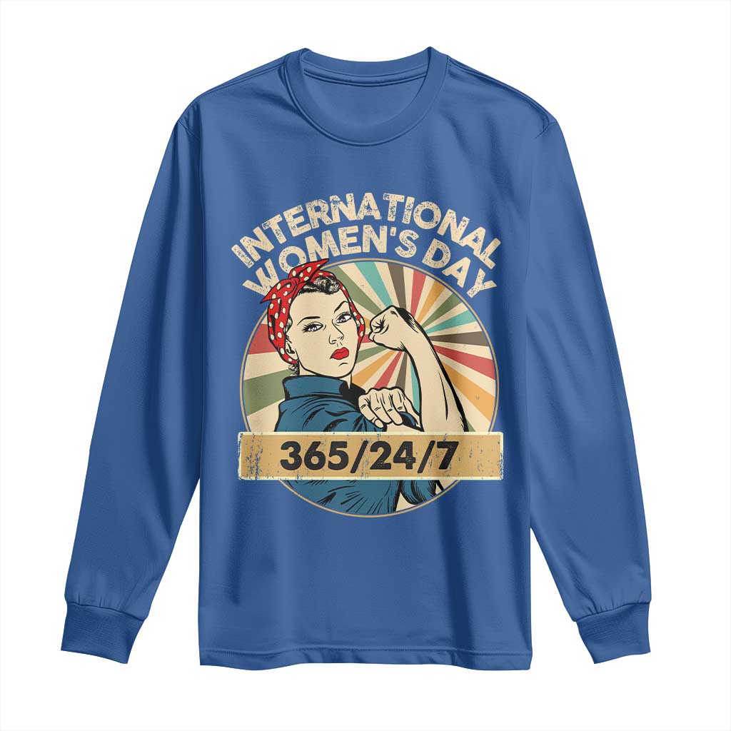 International Women's Day IWD 8 March 2025 Long Sleeve Shirt TS11 Royal Blue Print Your Wear