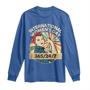 International Women's Day IWD 8 March 2025 Long Sleeve Shirt TS11 Royal Blue Print Your Wear