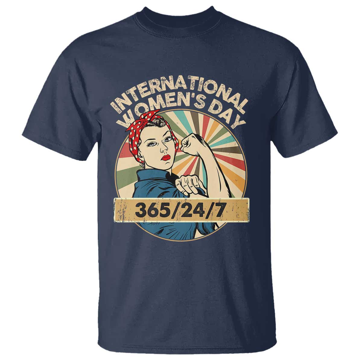 International Women's Day IWD 8 March 2025 T Shirt TS11 Navy Print Your Wear