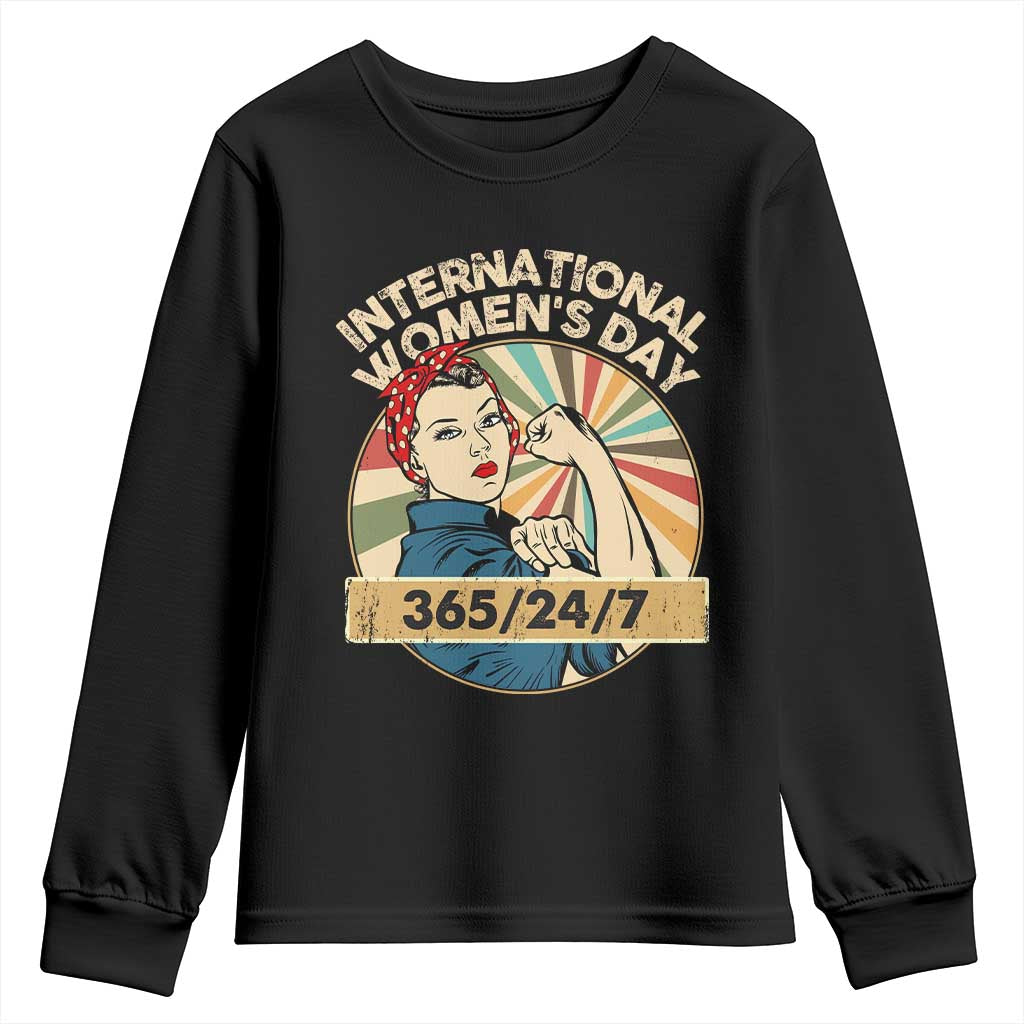 International Women's Day IWD 8 March 2025 Youth Sweatshirt TS11 Black Print Your Wear