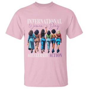 International Women's Day 2025 T Shirt Accelerate Action 8 March IWD TS11 Light Pink Print Your Wear