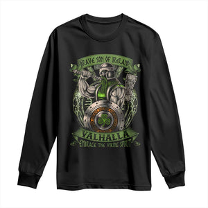 Irish Viking Long Sleeve Shirt Brave Son Of Ireland Valhalla Embrace The Viking Spirit TS11 Black Print Your Wear