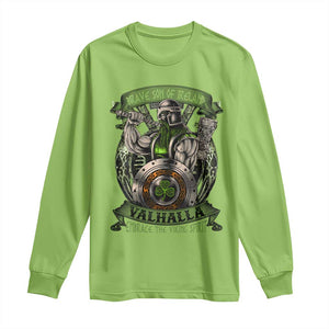 Irish Viking Long Sleeve Shirt Brave Son Of Ireland Valhalla Embrace The Viking Spirit TS11 Lime Print Your Wear