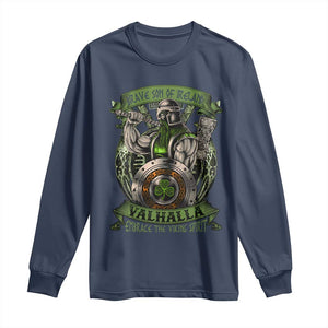 Irish Viking Long Sleeve Shirt Brave Son Of Ireland Valhalla Embrace The Viking Spirit TS11 Navy Print Your Wear