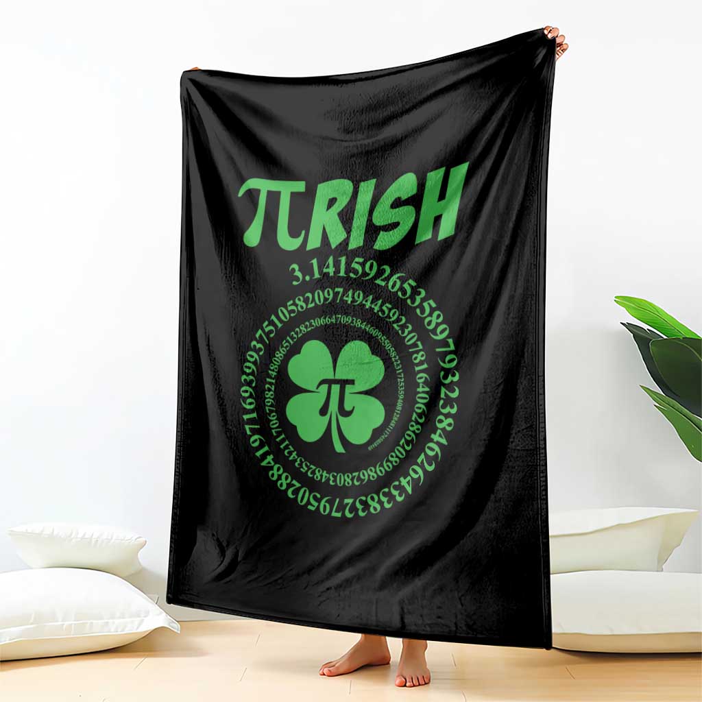 Funny St Patricks Day Pi Symbol Lover Throw Blanket Pirish 3,14 Pi Number Shamrock TS11 Print Your Wear