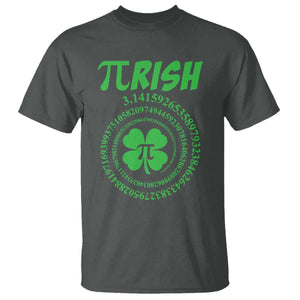Funny St Patricks Day Pi Symbol Lover T Shirt Pirish 3,14 Pi Number Shamrock TS11 Dark Heather Print Your Wear