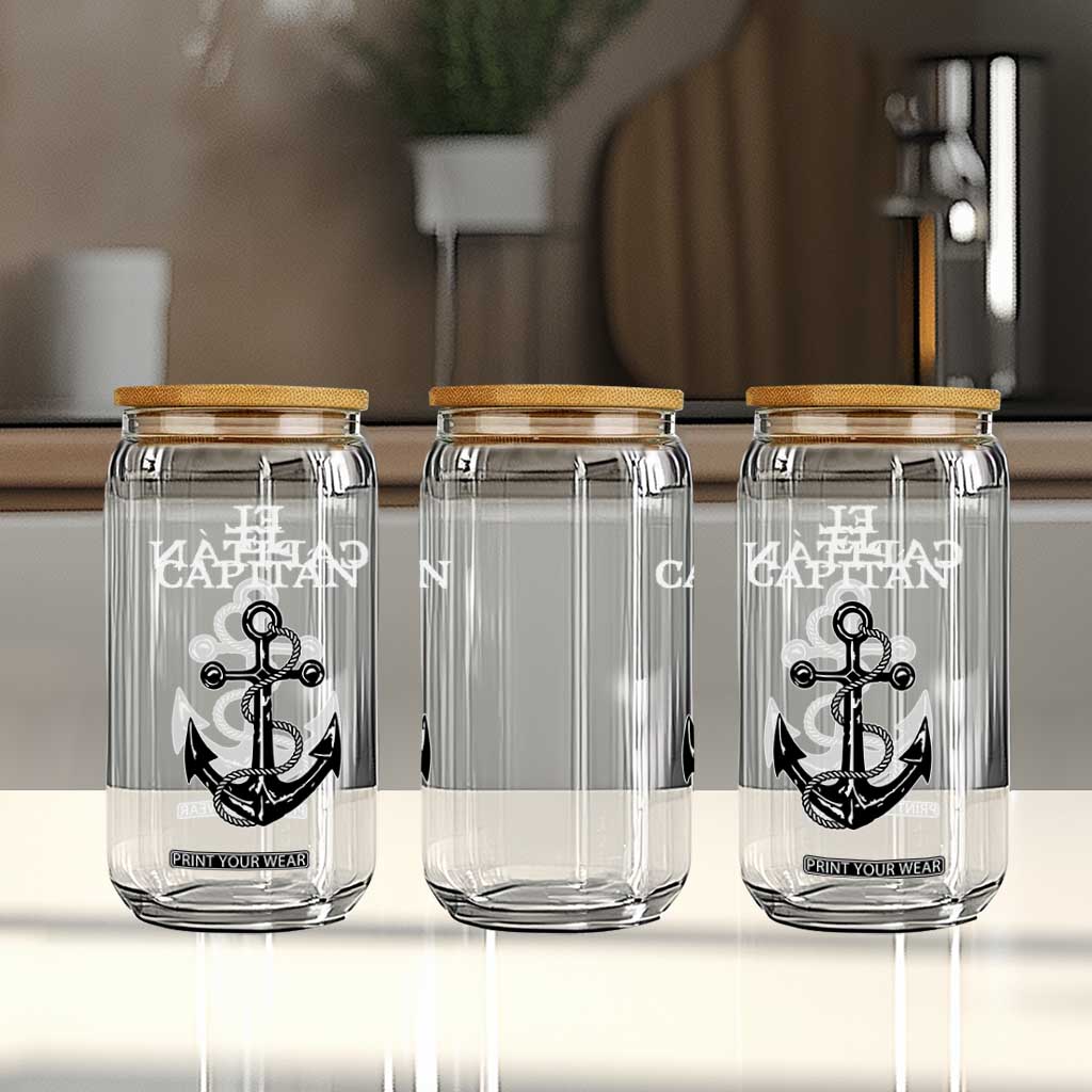 El Capitan Boating Captain Glass Can Funny Boat Sailing Vintage Anchor TS11 Print Your Wear