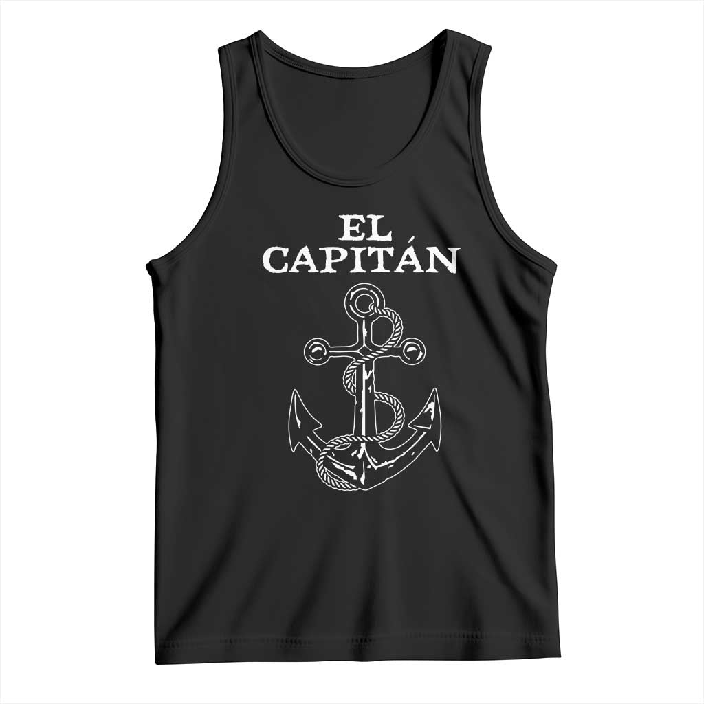 El Capitan Boating Captain Tank Top Funny Boat Sailing Vintage Anchor TS11 Black Print Your Wear