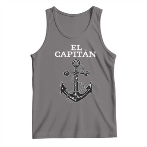 El Capitan Boating Captain Tank Top Funny Boat Sailing Vintage Anchor TS11 Deep Heather Print Your Wear
