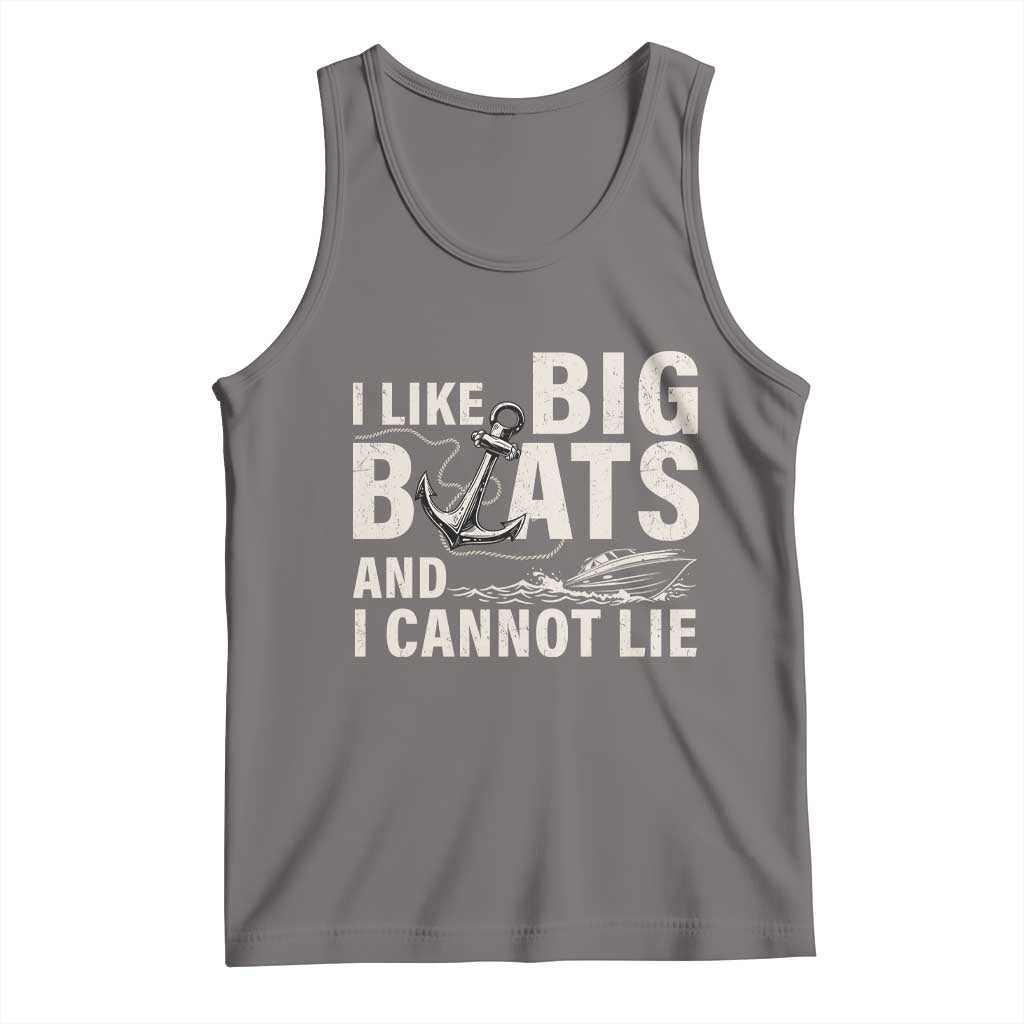 I Like Big Boats And I Cannot Lie Tank Top Funny Boating Cruise Ship TS11 Deep Heather Print Your Wear