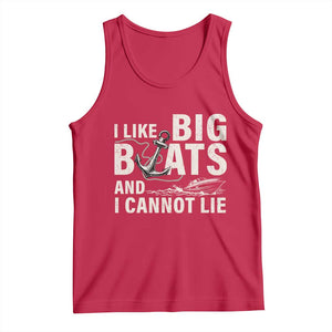 I Like Big Boats And I Cannot Lie Tank Top Funny Boating Cruise Ship TS11 Red Print Your Wear