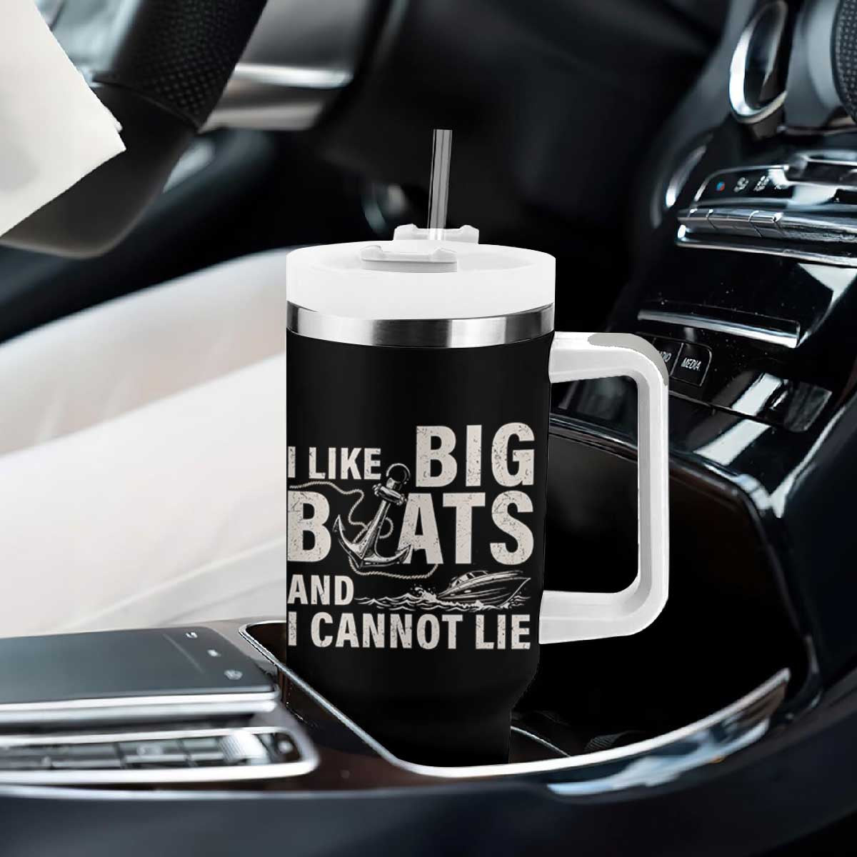 I Like Big Boats And I Cannot Lie Tumbler With Handle Funny Boating Cruise Ship TS11 Print Your Wear