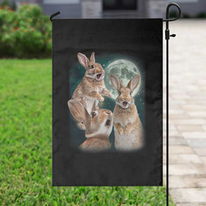 Funny Three Bunny Moon Humorous Rabbit Meme Garden Flag TS11 Print Your Wear