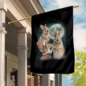 Funny Three Bunny Moon Humorous Rabbit Meme Garden Flag TS11 Print Your Wear