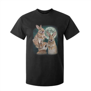 Funny Three Bunny Moon Humorous Rabbit Meme T Shirt For Kid TS11 Black Print Your Wear