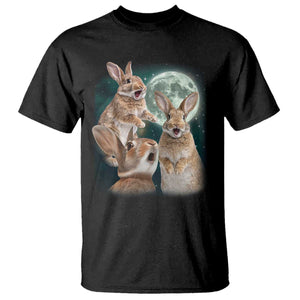 Funny Three Bunny Moon Humorous Rabbit Meme T Shirt TS11 Black Print Your Wear