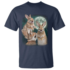 Funny Three Bunny Moon Humorous Rabbit Meme T Shirt TS11 Navy Print Your Wear