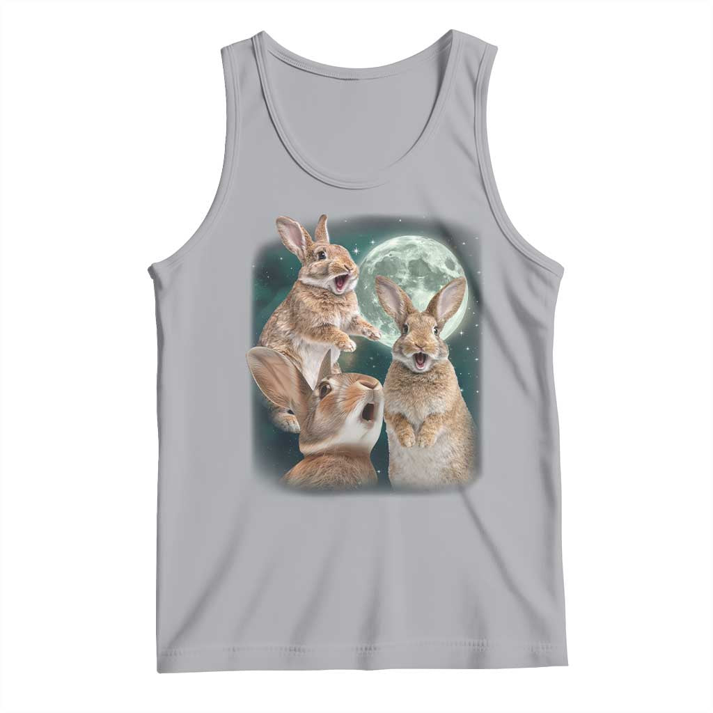 Funny Three Bunny Moon Humorous Rabbit Meme Tank Top TS11 Athletic Heather Print Your Wear