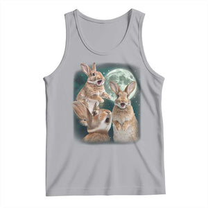 Funny Three Bunny Moon Humorous Rabbit Meme Tank Top TS11 Athletic Heather Print Your Wear