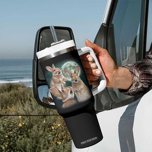 Funny Three Bunny Moon Humorous Rabbit Meme Tumbler With Handle TS11 Print Your Wear
